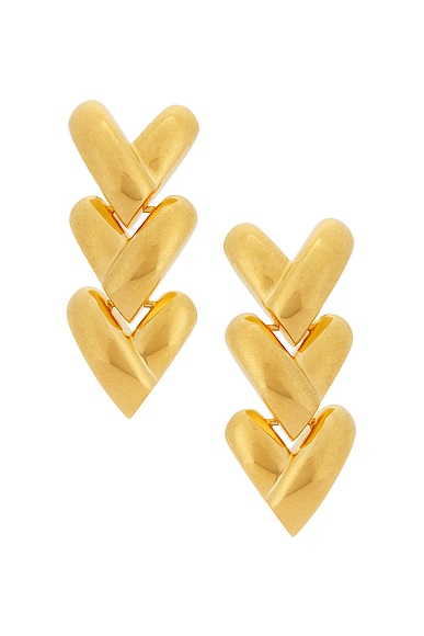 Brass Earrings in Vintage Gold