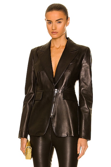 Leather Zipped Blazer