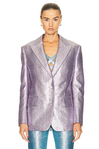 Shop Tom Ford Iridescent Sable Men's Tailored Jacket In Light Violet