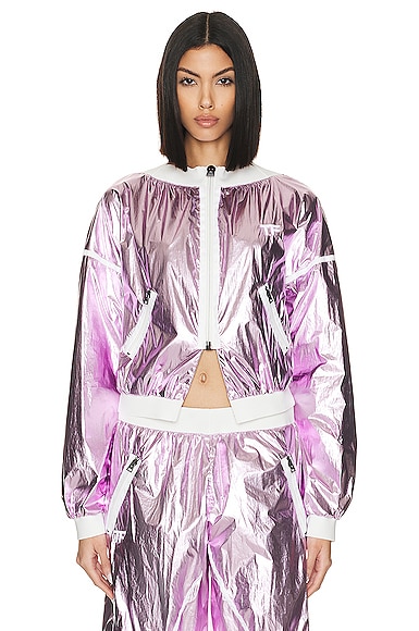 TOM FORD LAMINATED CROPPED TRACK JACKET
