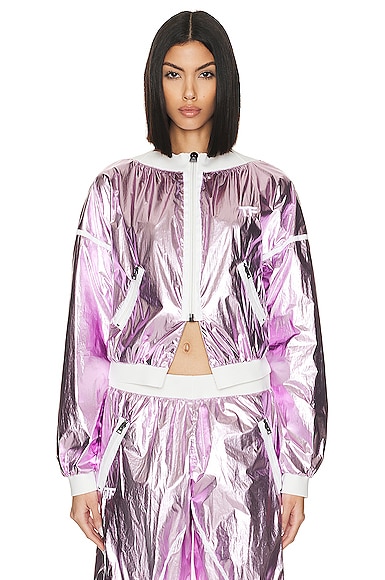 TOM FORD Laminated Cropped Track Jacket in Rose FWRD