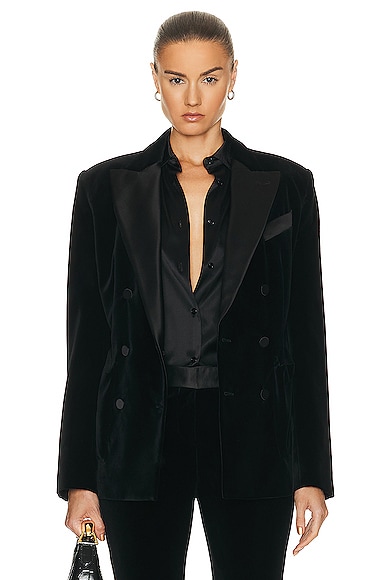 Shop Tom Ford Velvet Tuxedo Relaxed Fit Jacket In Black