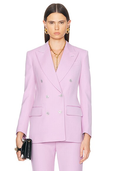 Shop Tom Ford Double Breasted Jacket In Crocus Petal
