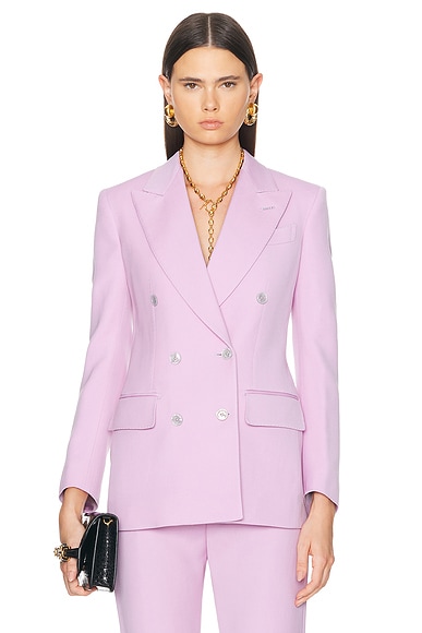 Tom Ford Double Breasted Jacket In Crocus Petal