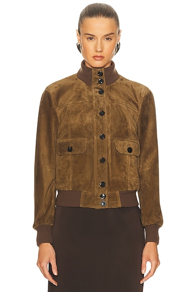 TOM FORD Soft Cashmere Bomber Jacket in Pecan