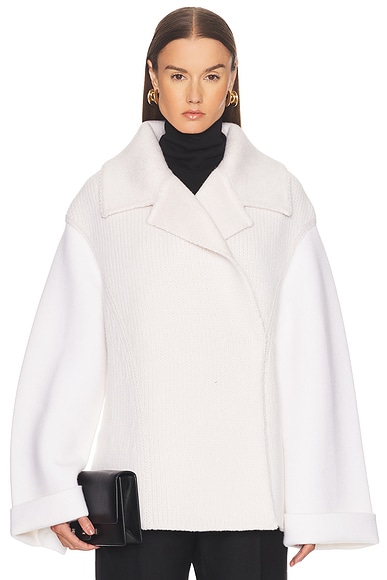 TOM FORD Bespoke Multi Gauge Double Breasted Blazer in Off White