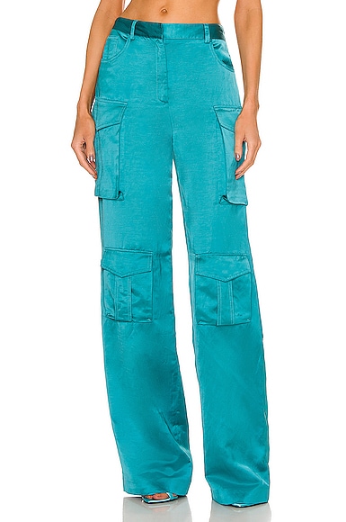 TOM FORD Lustrous Cargo Pant in Teal