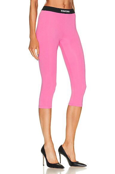 Shop Tom Ford Signature Cropped Yoga Pant In Rose Bloom