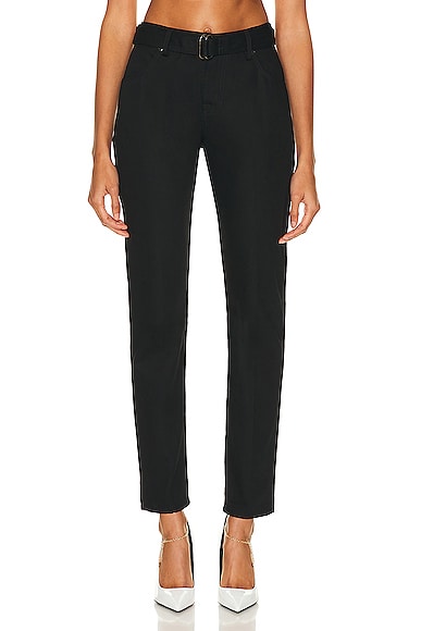 TOM FORD Twill Boyfriend Fit Belted Pant in Black