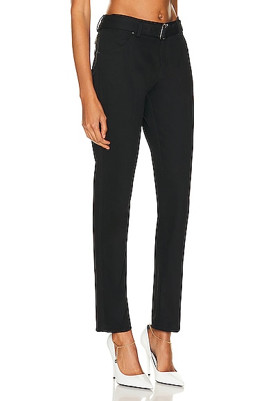 Shop Tom Ford Twill Boyfriend Fit Belted Pant In Black