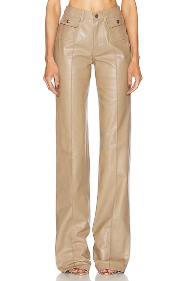 TOM FORD Goat Leather Patch Pocket Pant in Ash Wood