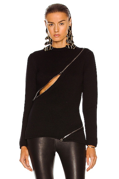 Cashmere Zip Detail Top