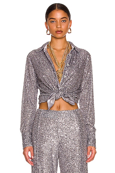 All Over Sequin Buttoned Shirt