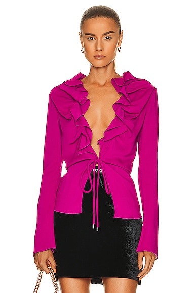 TOM FORD Ruched Top in Fuchsia