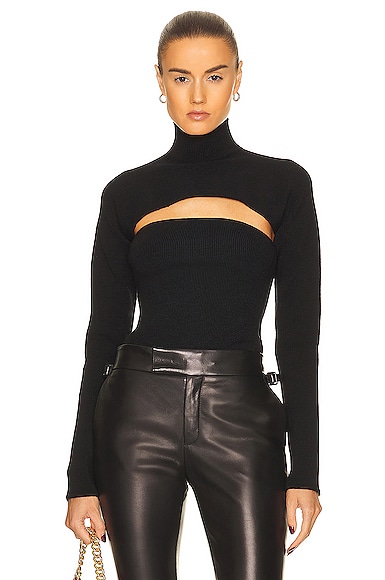 Ribbed Turtleneck Top