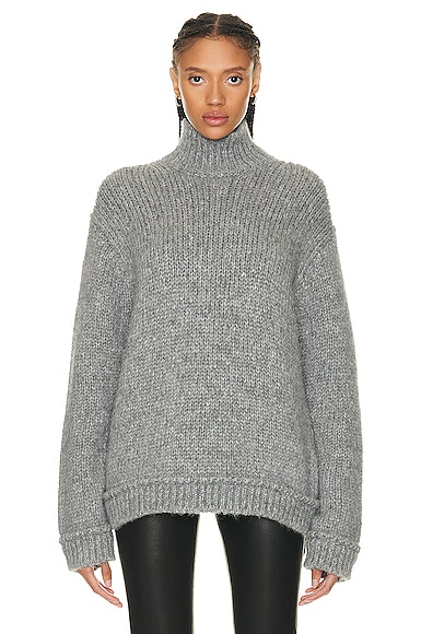 Relaxed Fit Turtleneck Top