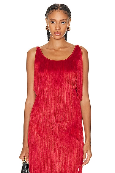 TOM FORD Fringe Tank Top in Red