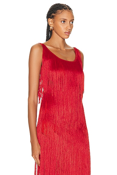 Shop Tom Ford Fringe Tank Top In Candy Red