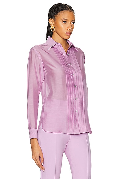 Shop Tom Ford Batiste Shirt In Fragrant Lilac