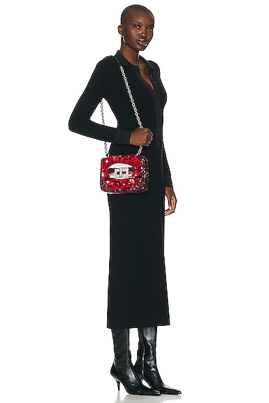 Shop Tom Ford Maxi Lip Natalia Small Shoulder Bag In Multi Red & Black