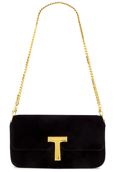 TOM FORD Wallis Velvet Mini Bag in Black