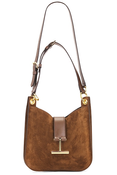 TOM FORD Tara Suede Small Crossbody in Whisky