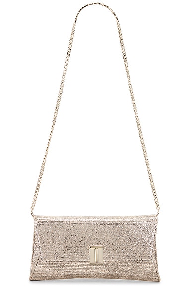 TOM FORD Glitter Nobile Clutch in Silver