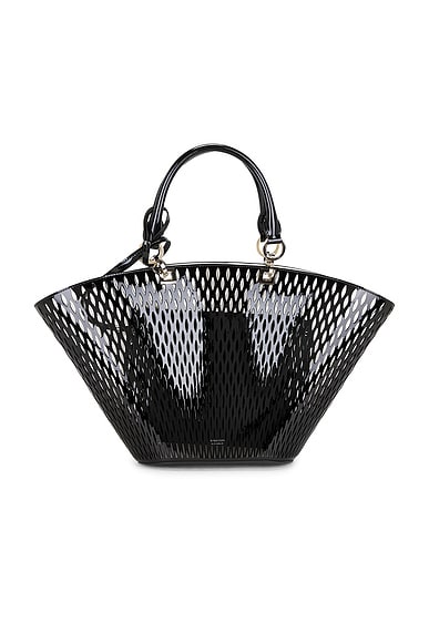 Cut Out Patent Leather Medium Panier Bag