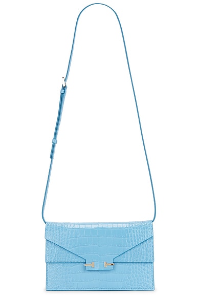 TOM FORD Soft Printed Croc Mini Bag in Lichen Blue