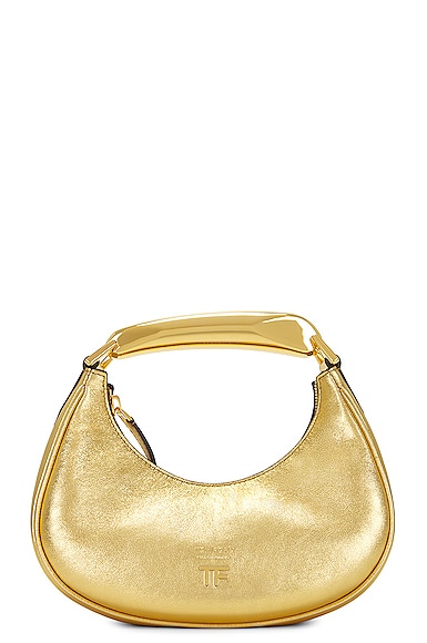 Tom Ford Laminated Bianca Mini Hobo Bag In Gold