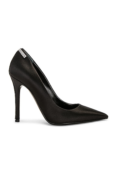 Crystal Stones Iconic T Pump in Black
