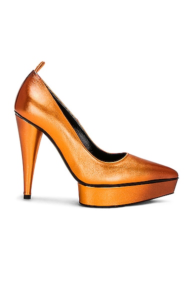 TOM FORD Laminated Cone Heel 120 Pump in Clementine & Mauve