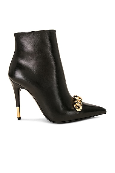 Shop Tom Ford Iconic Chain 105 Ankle Boot In Black