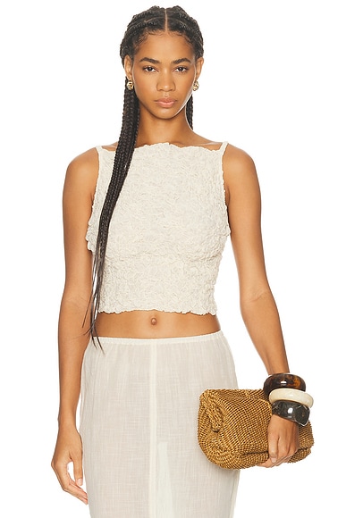 TG Botanical Raquel Top in Off White