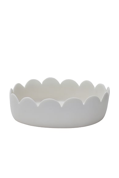 Tina Frey Designs Fleur Large Oval Bowl in White