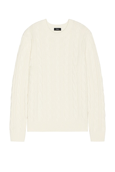 Theory Cable Knit Sweater in Winter White