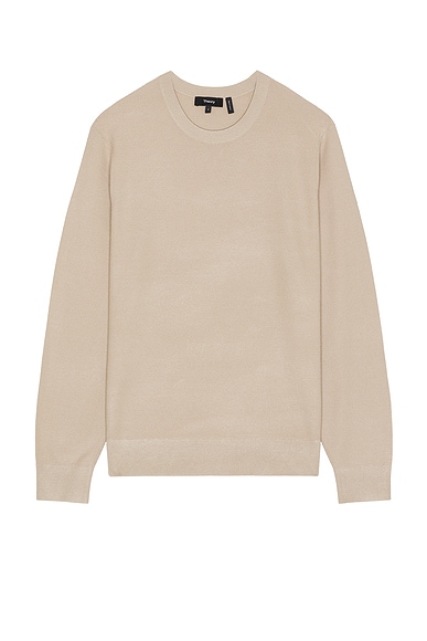 Theory Riland Crew Neck Sweater in Earl Grey