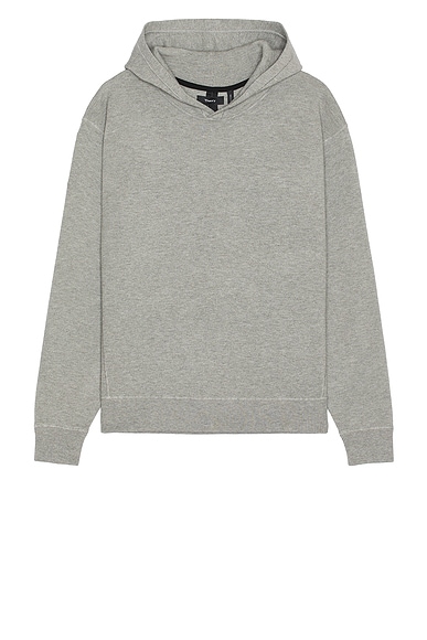 Theory Light Bilen Relaxed Hoodie in Melange Grey
