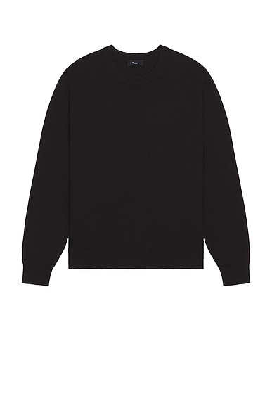 Theory Hilles Crew Neck Cashmere Sweater in Deep Eggplant