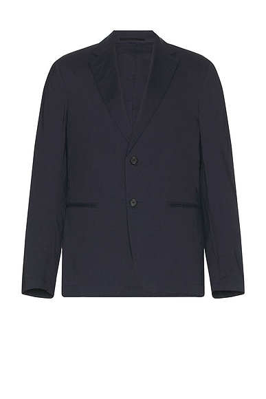 Theory Stretch Linen Clinton Blazer in Eclipse