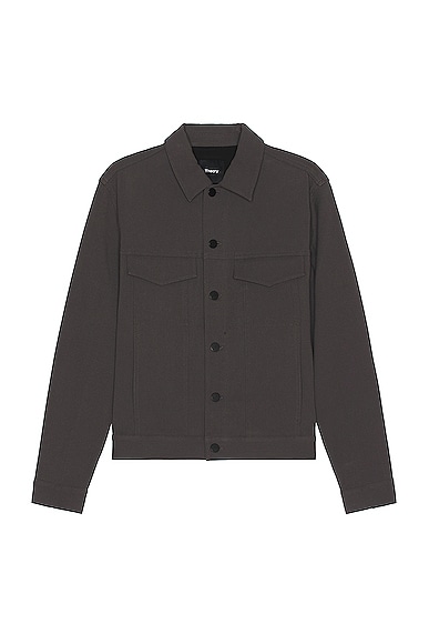 Theory River Neoteric Twill Jacket in Dark Grey