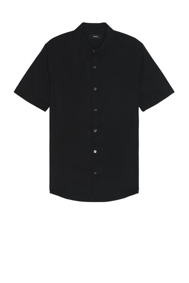 Shop Theory Irving Short Sleeve Shirt In Black