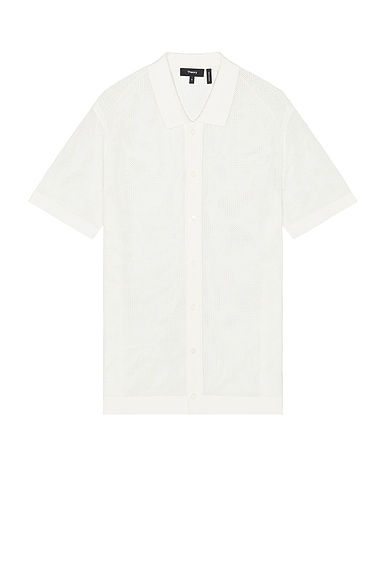 Theory Cairn Short Sleeve Shirt in Ivory