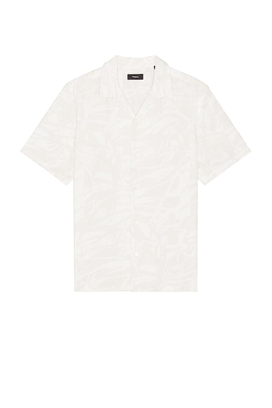 Theory Irving Short Sleeve Shirt in Sand Multi