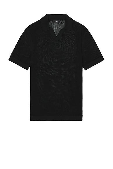 Theory Brenan Short Sleeve Polo in Black
