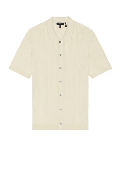 Theory Cairn Short Sleeve Shirt in Sand