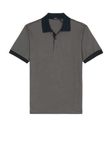 Theory Geo Jacquard Polo in Baltic & Earl Grey