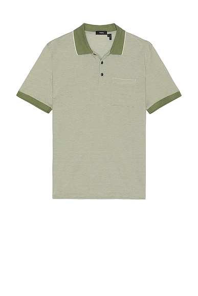 Theory Birdseye Polo in Green Multi
