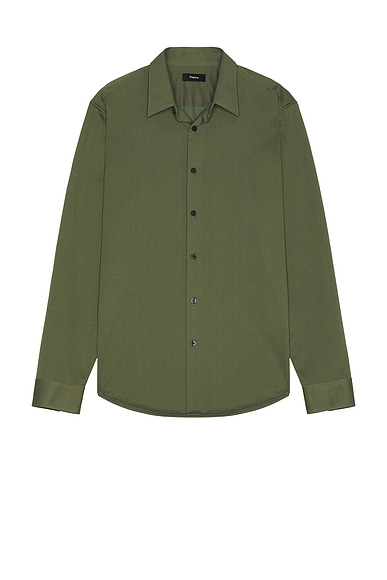 Theory Sylvain Structure Knit Shirt in Orchard