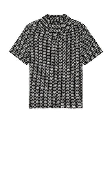 Theory Noll Camp Shirt in Black & White